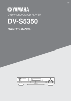 Yamaha DVS-5350 - Owners Manual 